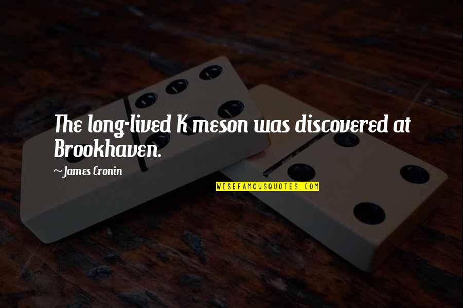 James Cronin Quotes By James Cronin: The long-lived K meson was discovered at Brookhaven.