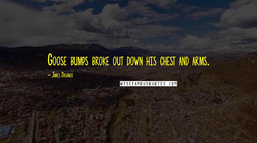 James Dashner quotes: Goose bumps broke out down his chest and arms.