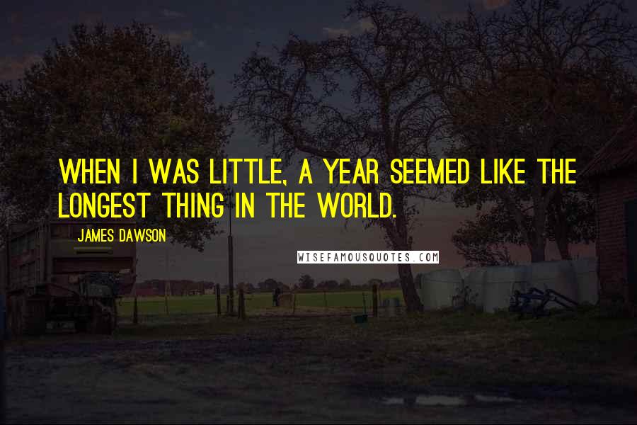 James Dawson quotes: When I was little, a year seemed like the longest thing in the world.