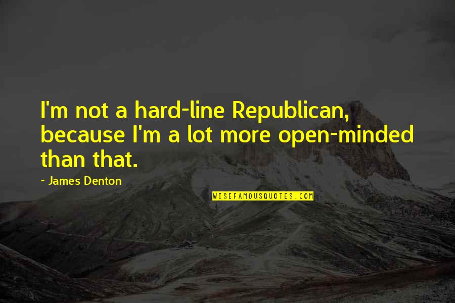 James Denton Quotes By James Denton: I'm not a hard-line Republican, because I'm a