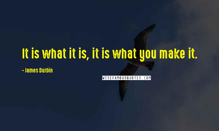 James Durbin quotes: It is what it is, it is what you make it.