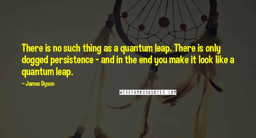 James Dyson quotes: There is no such thing as a quantum leap. There is only dogged persistence - and in the end you make it look like a quantum leap.