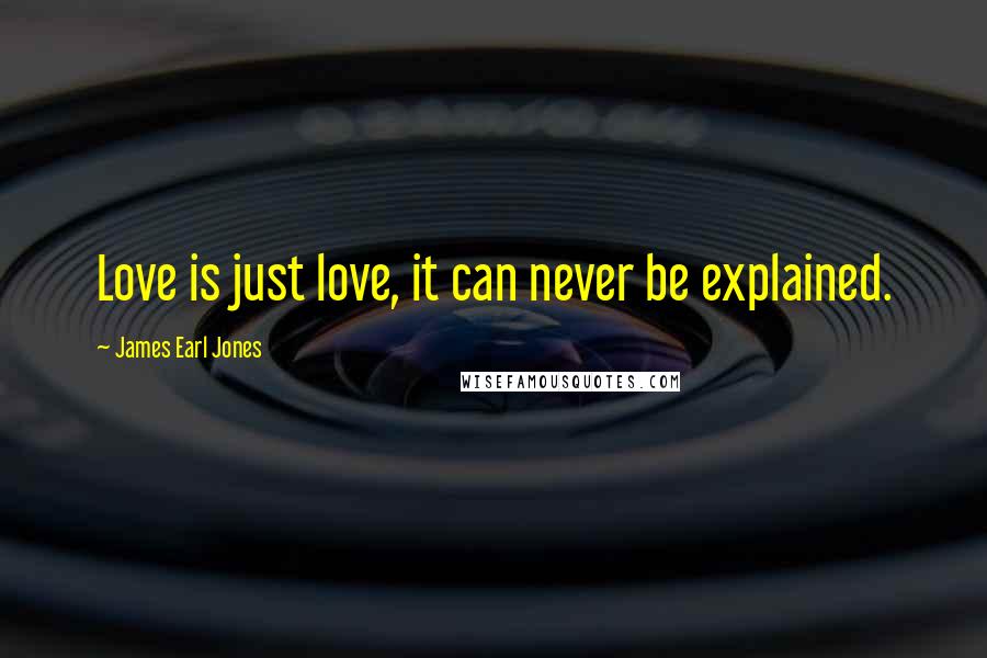 James Earl Jones quotes: Love is just love, it can never be explained.