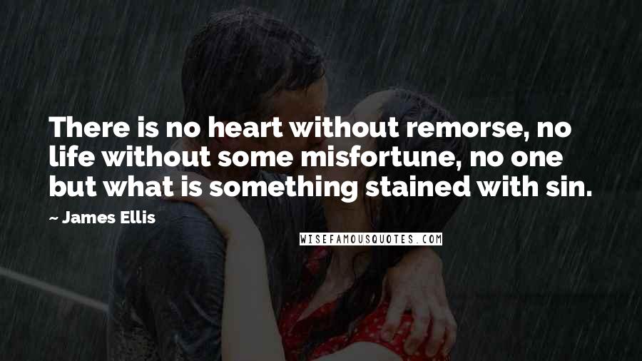 James Ellis quotes: There is no heart without remorse, no life without some misfortune, no one but what is something stained with sin.