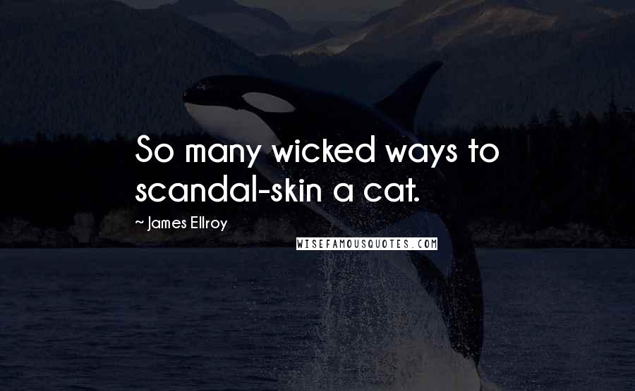 James Ellroy quotes: So many wicked ways to scandal-skin a cat.