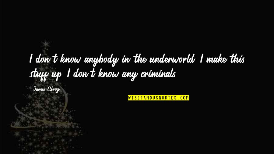 James Ellroy Quotes By James Ellroy: I don't know anybody in the underworld. I
