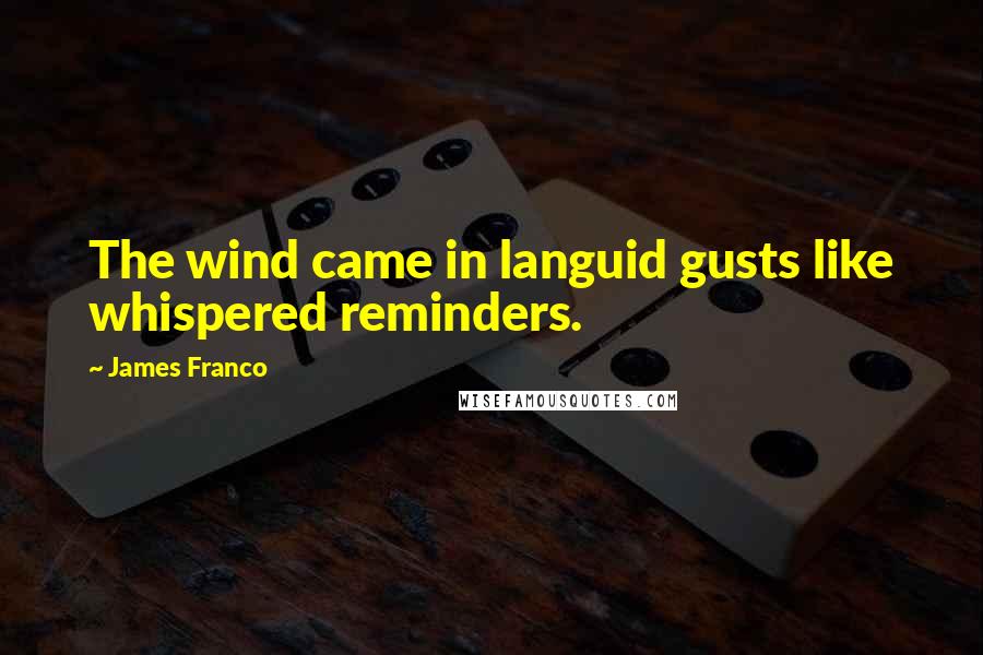 James Franco quotes: The wind came in languid gusts like whispered reminders.