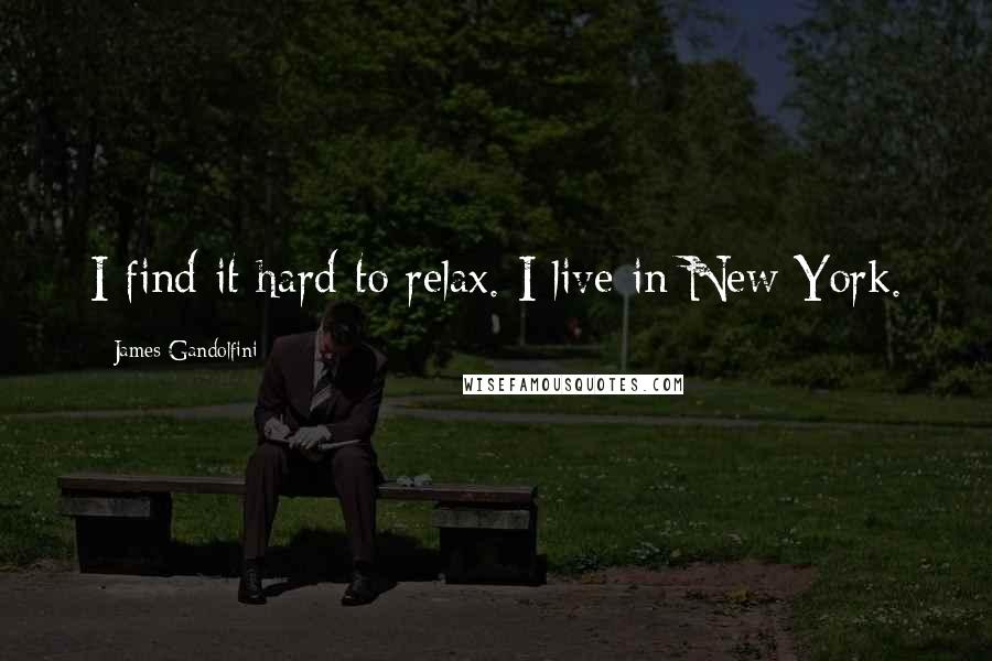 James Gandolfini quotes: I find it hard to relax. I live in New York.