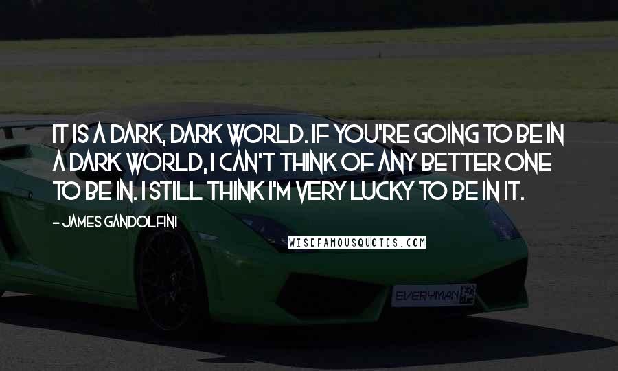 James Gandolfini quotes: It is a dark, dark world. If you're going to be in a dark world, I can't think of any better one to be in. I still think I'm very