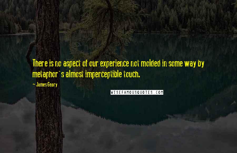 James Geary quotes: There is no aspect of our experience not molded in some way by metaphor's almost imperceptible touch.