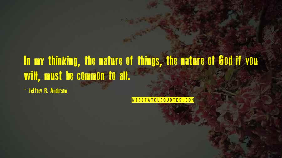 James Grippando Quotes By Jeffrey R. Anderson: In my thinking, the nature of things, the