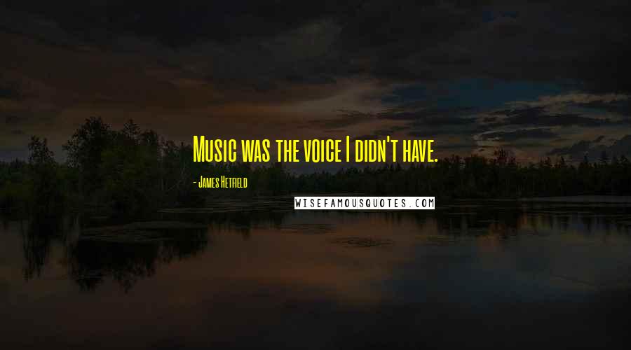 James Hetfield quotes: Music was the voice I didn't have.