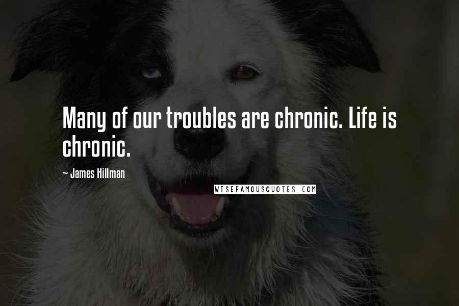 James Hillman quotes: Many of our troubles are chronic. Life is chronic.
