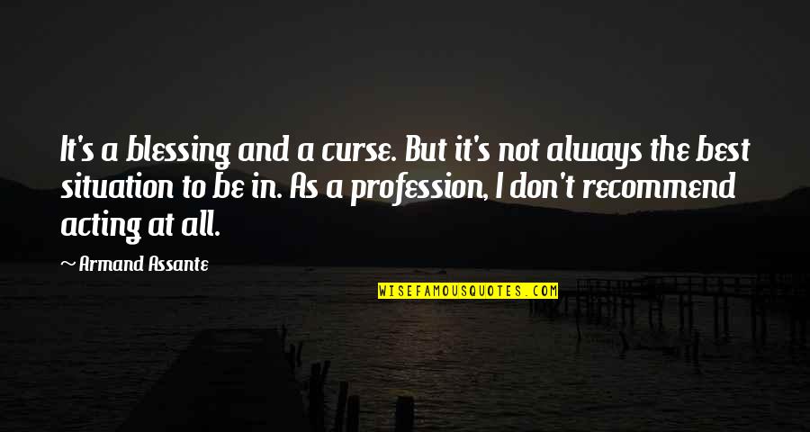 James Hirvisaari Quotes By Armand Assante: It's a blessing and a curse. But it's