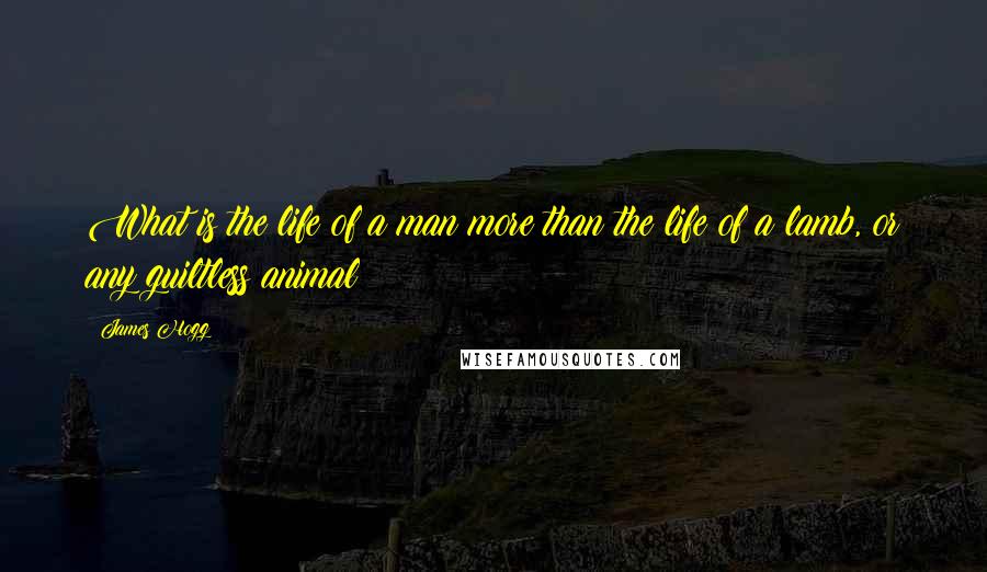 James Hogg quotes: What is the life of a man more than the life of a lamb, or any guiltless animal?