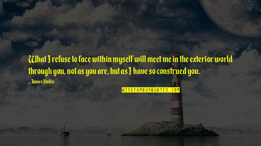 James Hollis Quotes By James Hollis: What I refuse to face within myself will