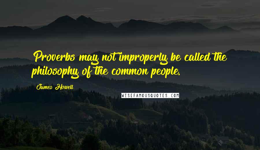 James Howell quotes: Proverbs may not improperly be called the philosophy of the common people.