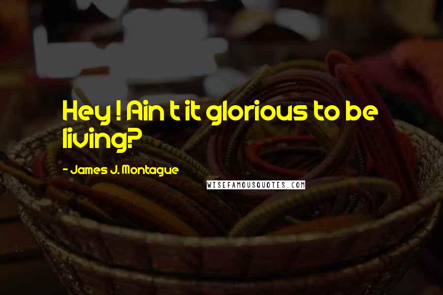 James J. Montague quotes: Hey ! Ain t it glorious to be living?