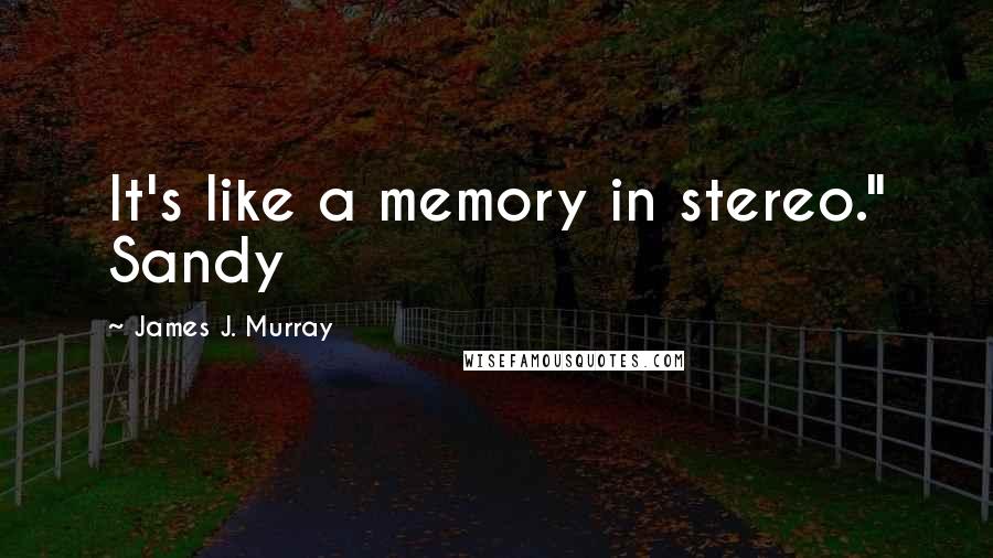 James J. Murray quotes: It's like a memory in stereo." Sandy