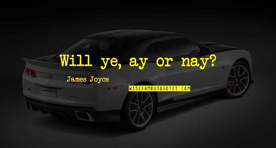 James Joyce Best Quotes By James Joyce: Will ye, ay or nay? James Joyce Best Quotes By James Joyce: Will ye, ay or nay?