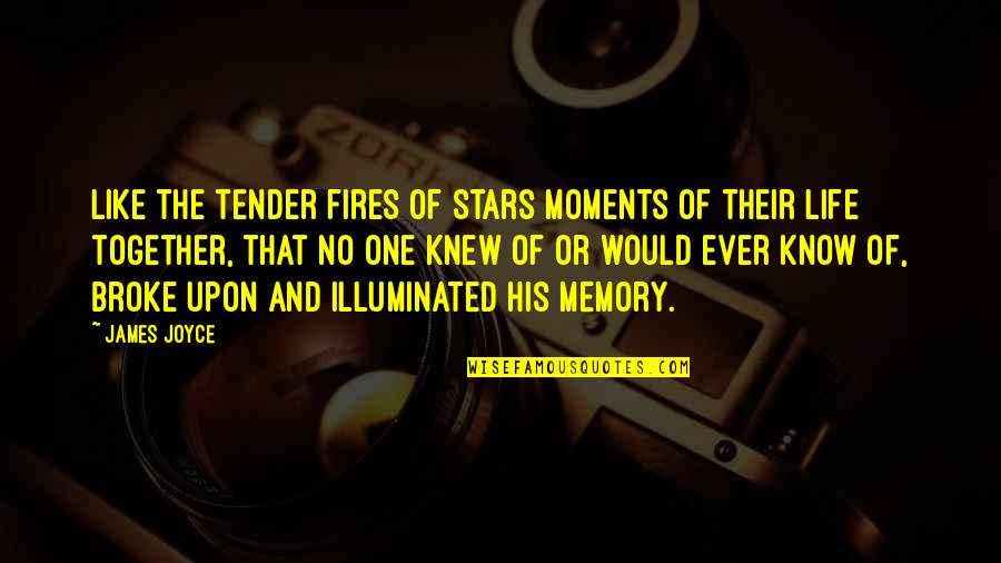 James Joyce Life Quotes By James Joyce: Like the tender fires of stars moments of