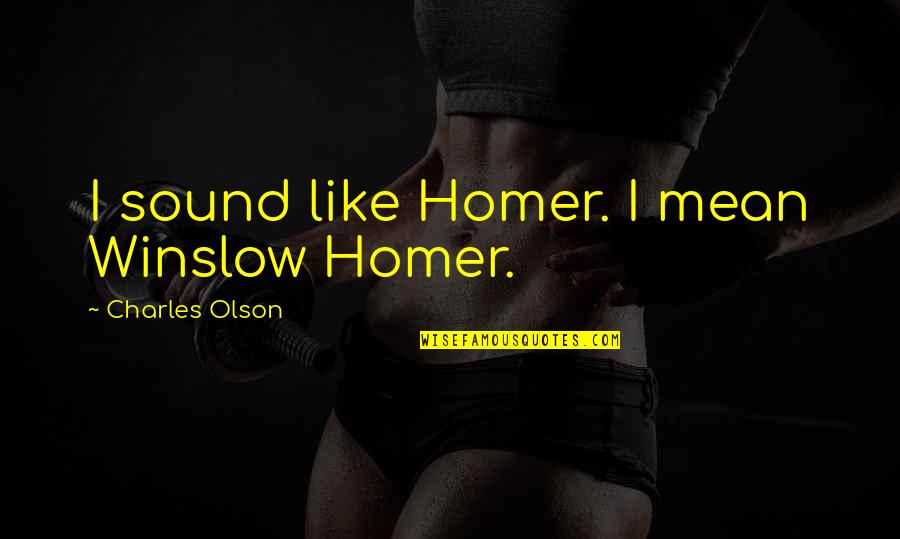 James K Polk Quotes By Charles Olson: I sound like Homer. I mean Winslow Homer.
