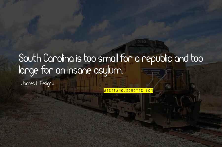 James L. Petigru Quotes By James L. Petigru: South Carolina is too small for a republic