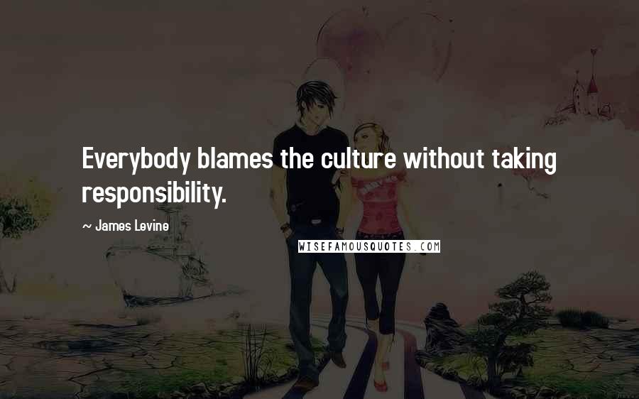 James Levine quotes: Everybody blames the culture without taking responsibility.