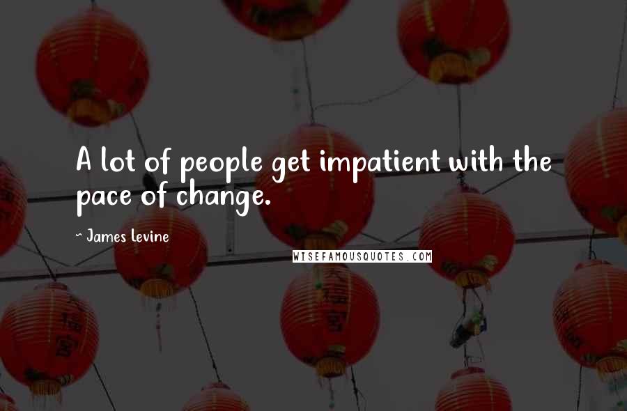 James Levine quotes: A lot of people get impatient with the pace of change.
