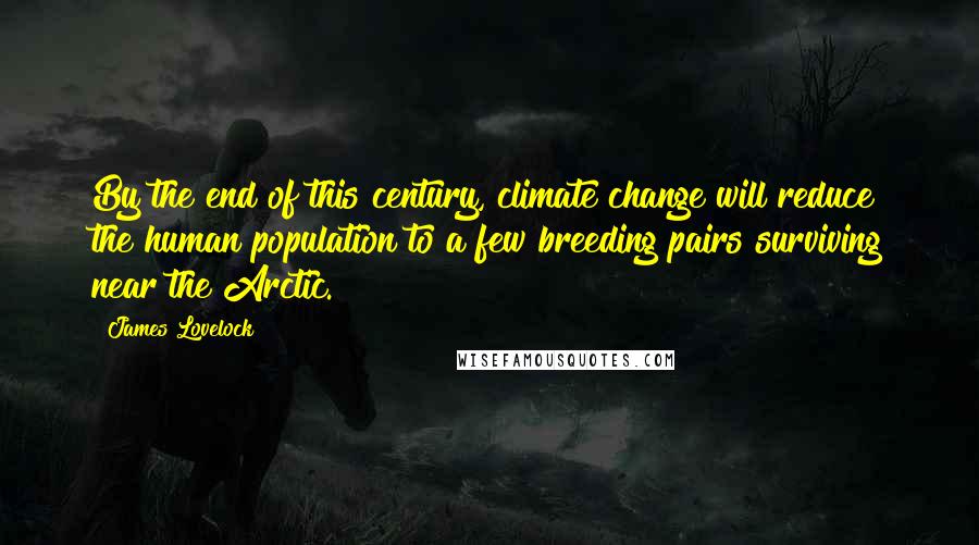 James Lovelock quotes: By the end of this century, climate change will reduce the human population to a few breeding pairs surviving near the Arctic.