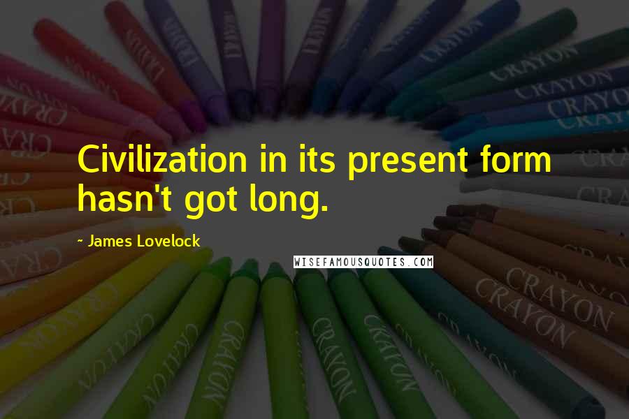 James Lovelock quotes: Civilization in its present form hasn't got long.