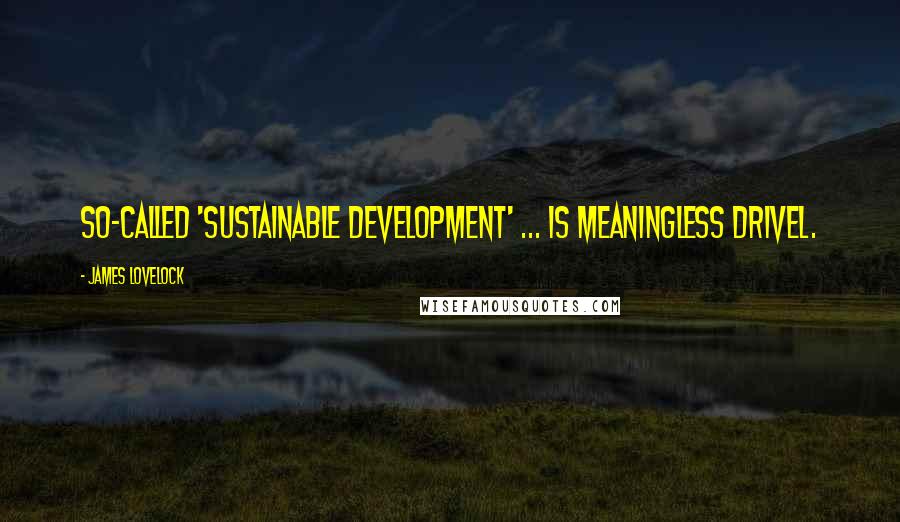 James Lovelock quotes: So-called 'sustainable development' ... is meaningless drivel.
