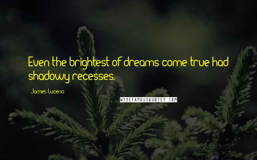 James Luceno quotes: Even the brightest of dreams-come-true had shadowy recesses.