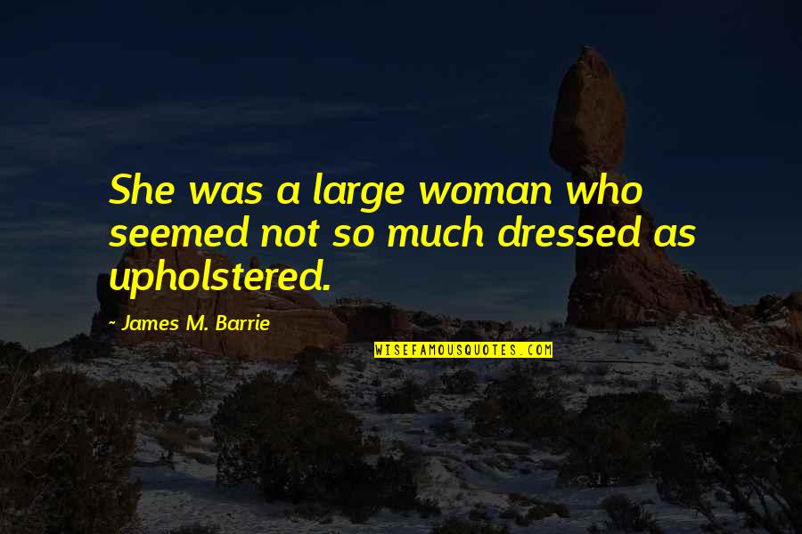 James M Barrie Quotes By James M. Barrie: She was a large woman who seemed not James M Barrie Quotes By James M. Barrie: She was a large woman who seemed not