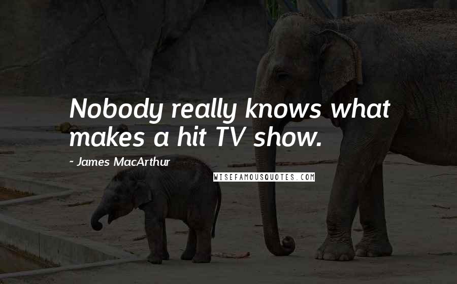 James MacArthur quotes: Nobody really knows what makes a hit TV show.