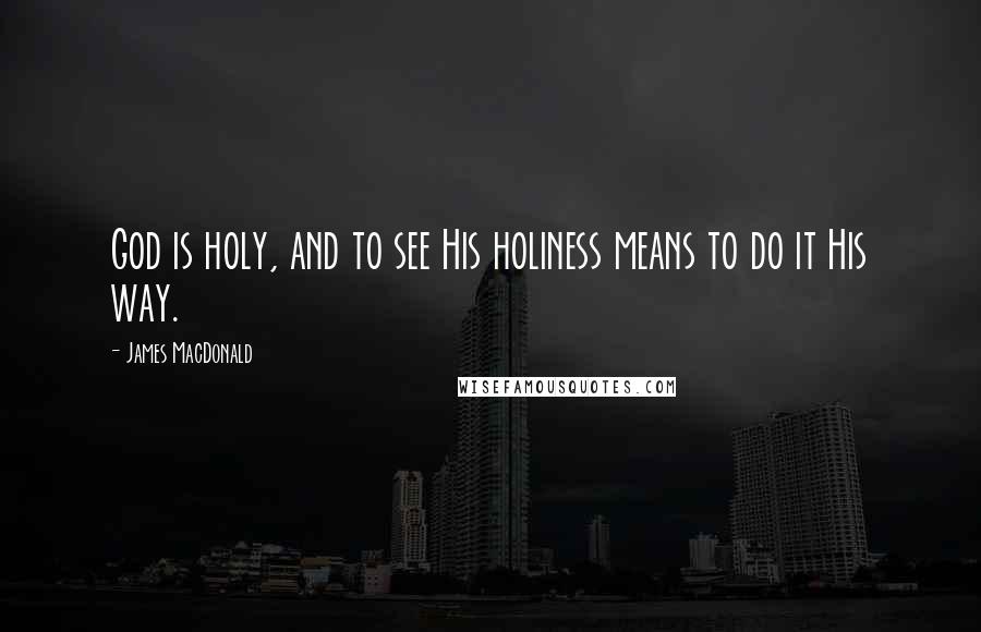 James MacDonald quotes: God is holy, and to see His holiness means to do it His way.
