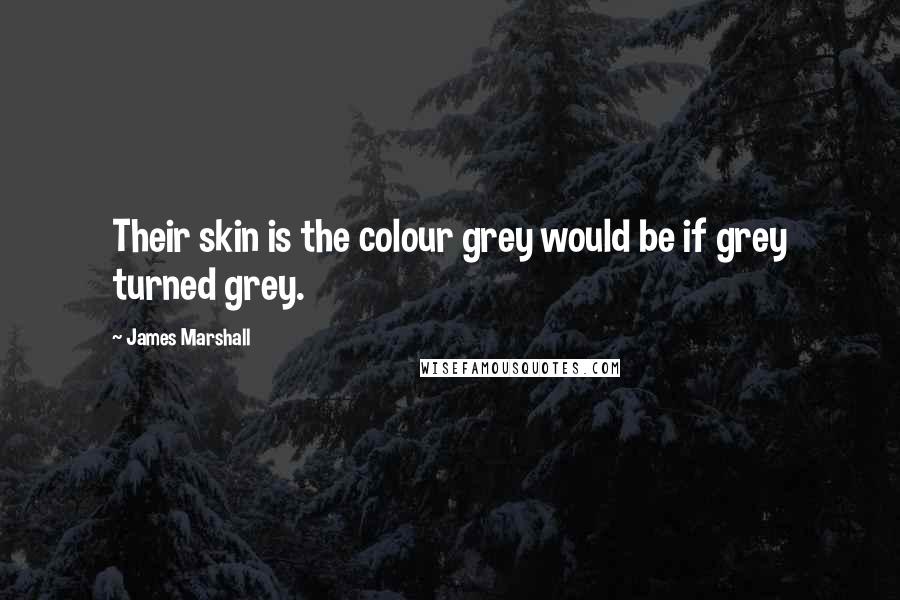 James Marshall quotes: Their skin is the colour grey would be if grey turned grey.