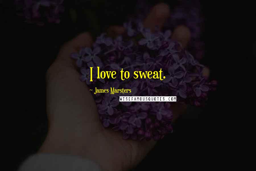 James Marsters quotes: I love to sweat.