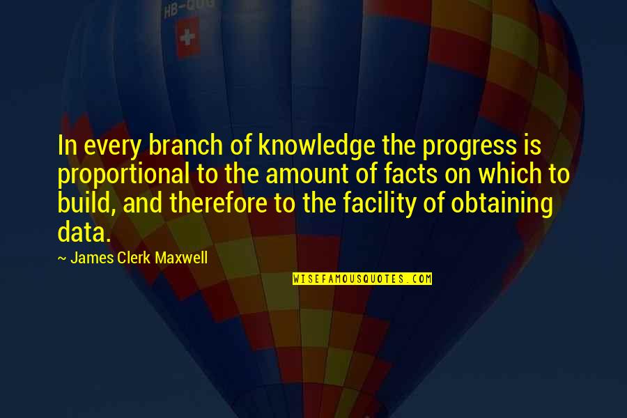 James Maxwell Quotes By James Clerk Maxwell: In every branch of knowledge the progress is