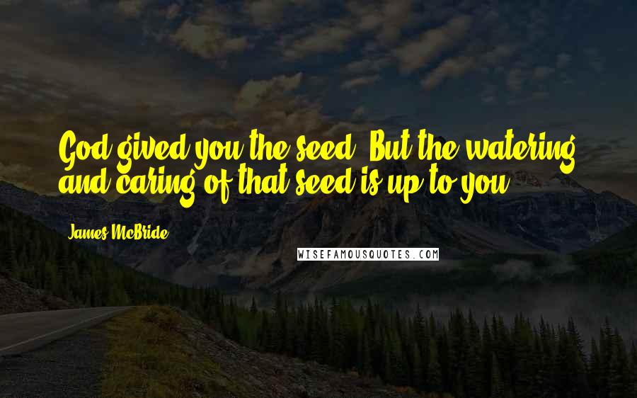 James McBride quotes: God gived you the seed. But the watering and caring of that seed is up to you.