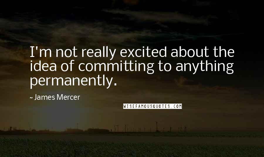 James Mercer quotes: I'm not really excited about the idea of committing to anything permanently.