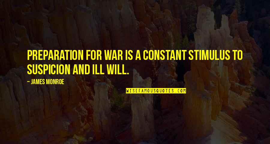 James Monroe Quotes By James Monroe: Preparation for war is a constant stimulus to