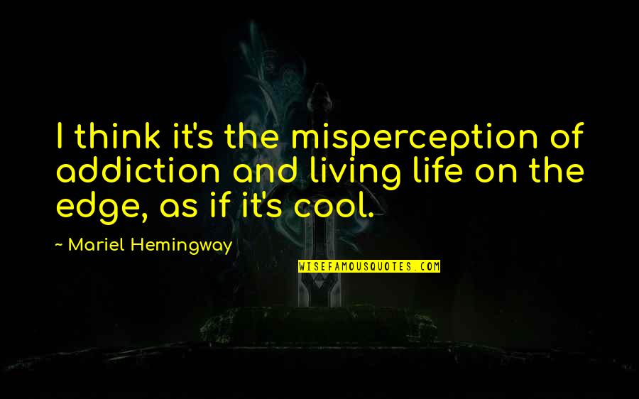 James Neil Hollingworth Quotes By Mariel Hemingway: I think it's the misperception of addiction and James Neil Hollingworth Quotes By Mariel Hemingway: I think it's the misperception of addiction and