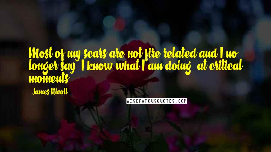 James Nicoll quotes: Most of my scars are not fire-related and I no longer say "I know what I am doing" at critical moments.