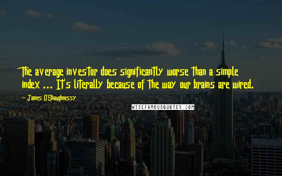 James O'Shaughnessy quotes: The average investor does significantly worse than a simple index ... It's literally because of the way our brains are wired.