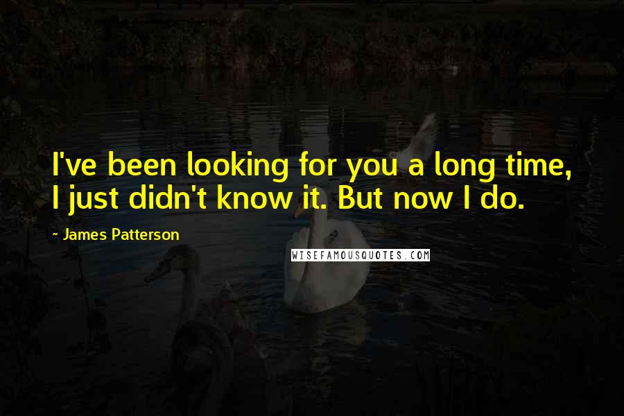 James Patterson quotes: I've been looking for you a long time, I just didn't know it. But now I do.
