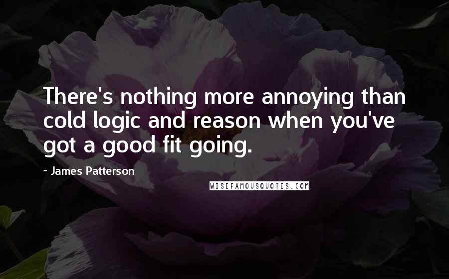 James Patterson quotes: There's nothing more annoying than cold logic and reason when you've got a good fit going.