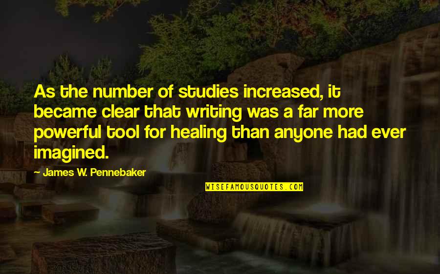 James Pennebaker Quotes By James W. Pennebaker: As the number of studies increased, it became