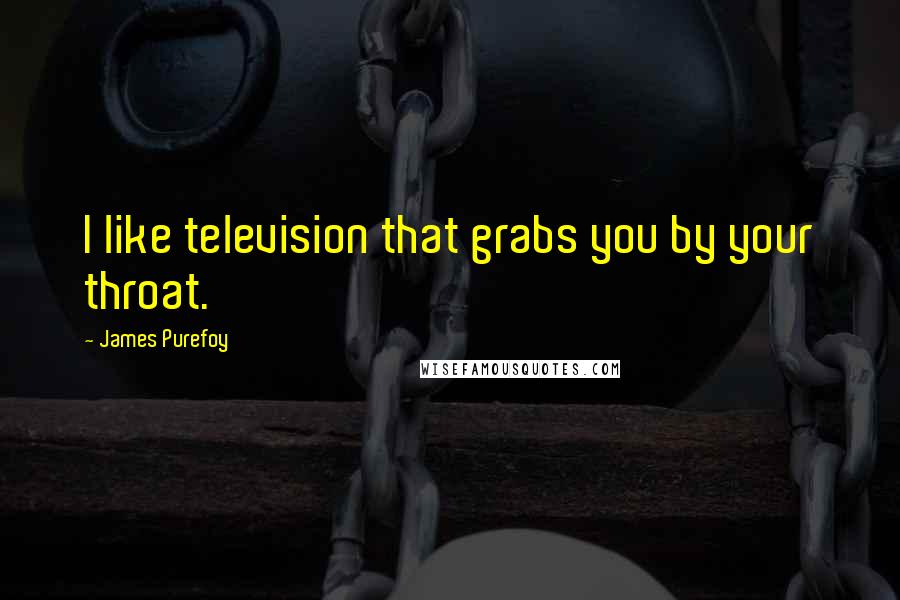 James Purefoy quotes: I like television that grabs you by your throat.