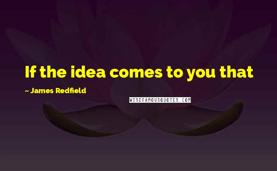 James Redfield quotes: If the idea comes to you that
